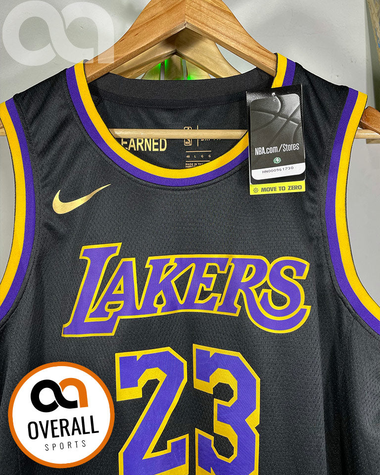 Regata NBA Los Angeles Lakers Earned 20/21 LeBron James 23 Preta e Dourada