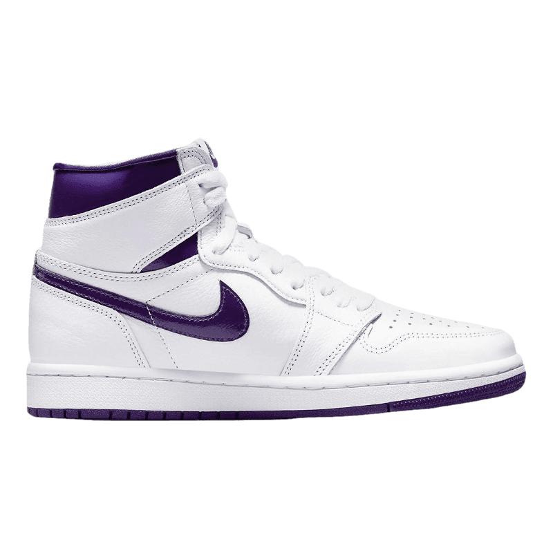 Tênis Air Jordan 1 High "Court Purple (W)" Feminino Branco / Roxo