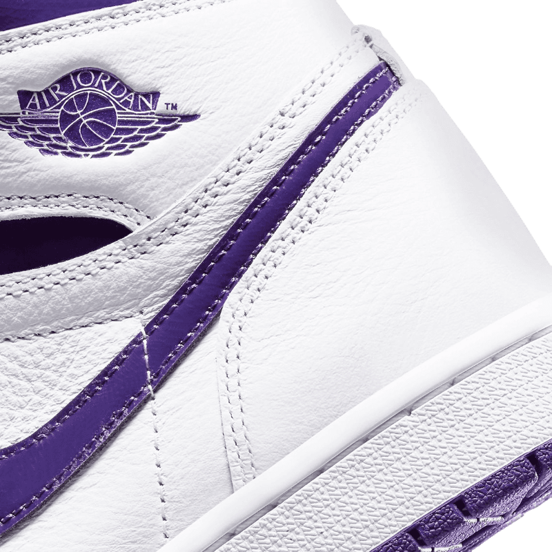 Tênis Air Jordan 1 High "Court Purple (W)" Feminino Branco / Roxo