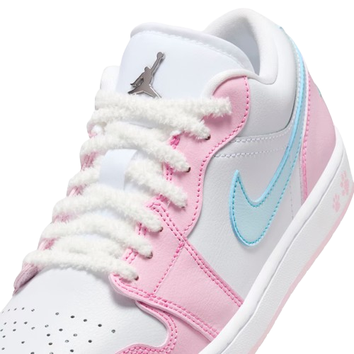 Tênis Air Jordan 1 Low "Paw Print" Rosa / Azul
