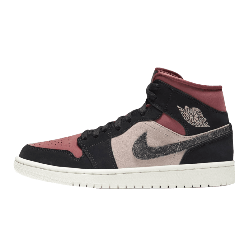Tênis Air Jordan 1 Mid "Canyon Rust" Feminino Rosa / Preto