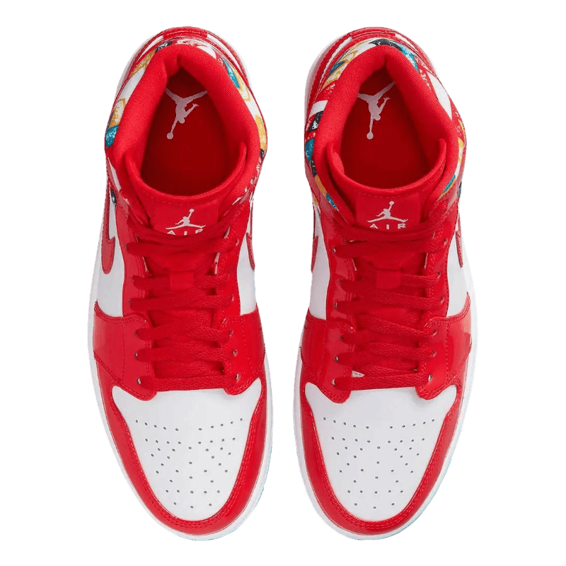 Tênis Air Jordan 1 Mid "Red Patent" Masculino Vermelho