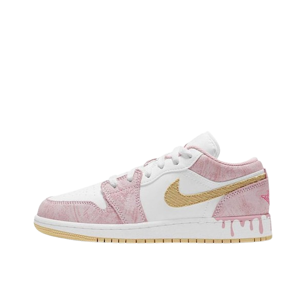 Tênis Air Jordan 1 Low "Paint Drip" Rosa