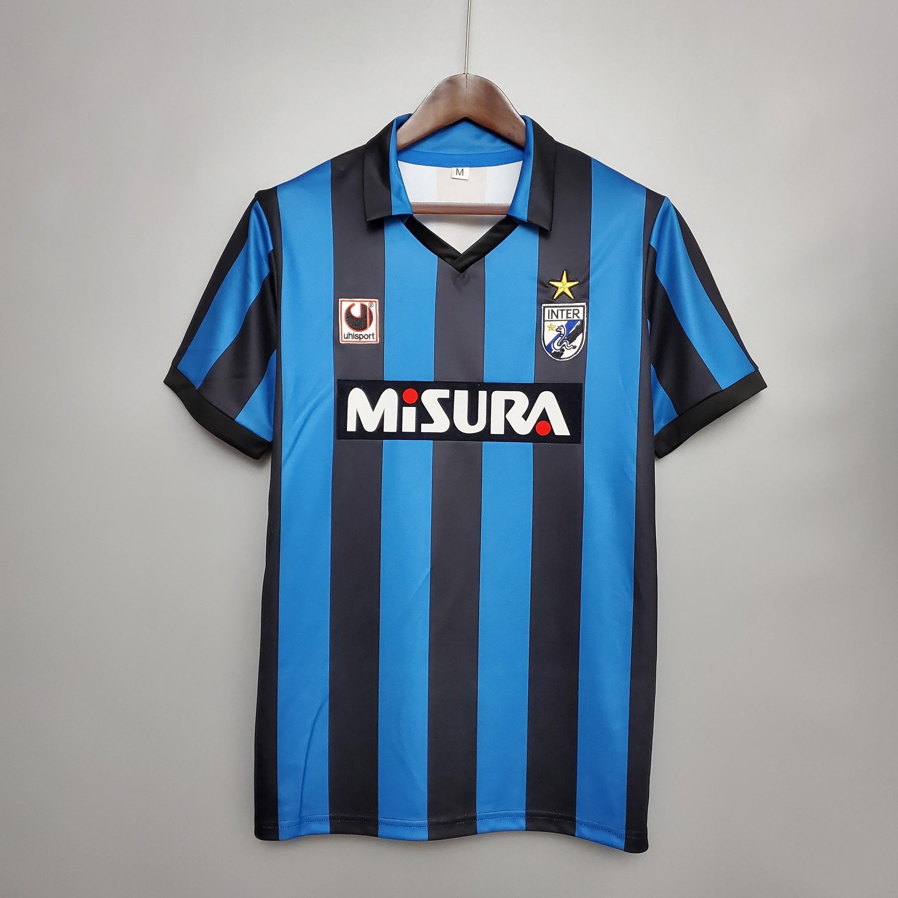 Camisa Inter de Milão Retrô Home 88/90 Torcedor Masculina - Azul e Preta