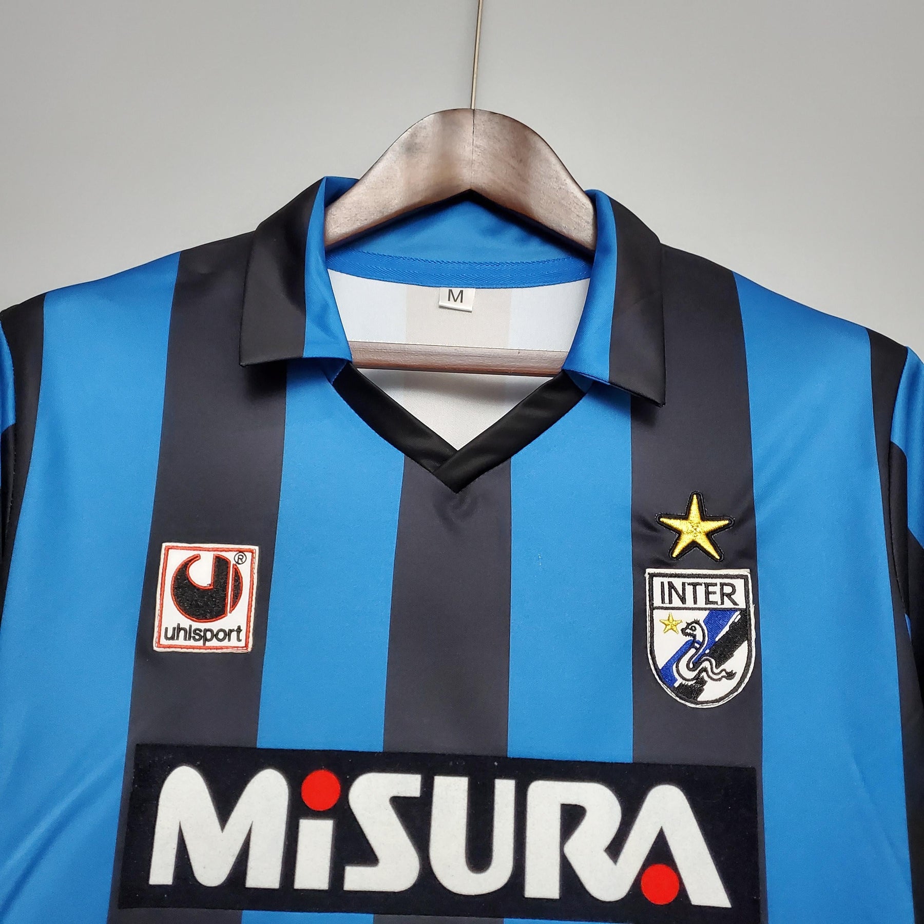 Camisa Inter de Milão Retrô Home 88/90 Torcedor Masculina - Azul e Preta