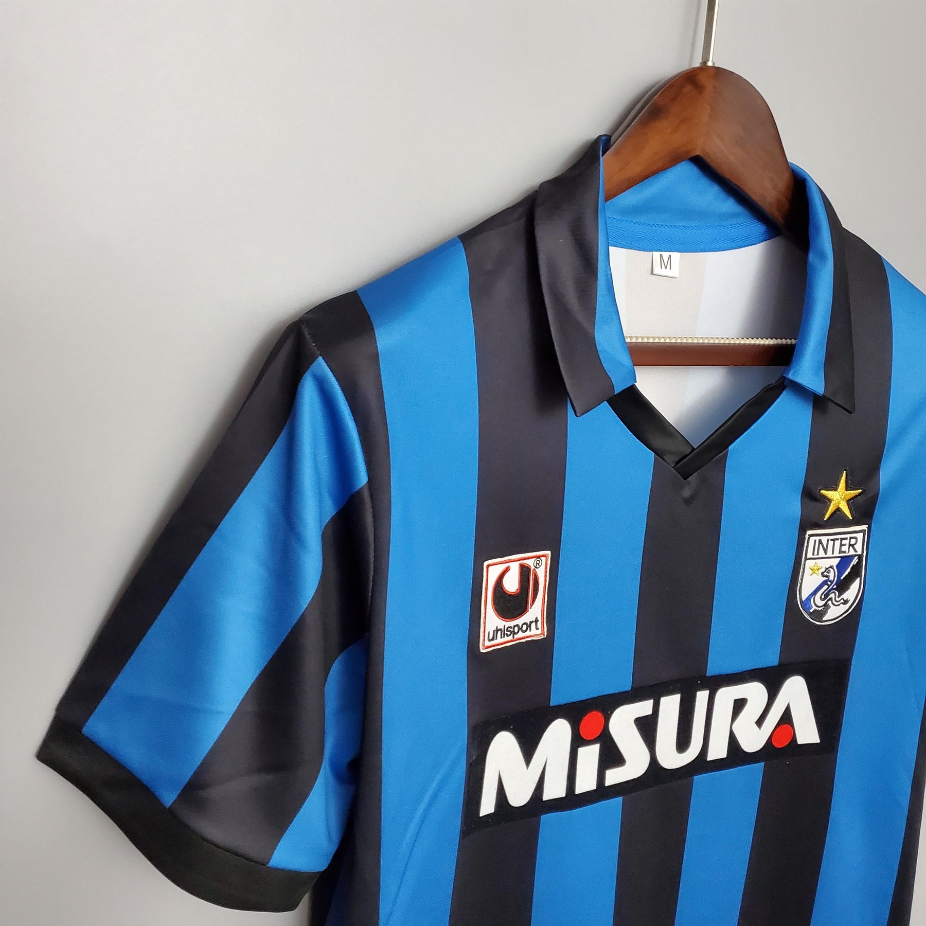 Camisa Inter de Milão Retrô Home 88/90 Torcedor Masculina - Azul e Preta