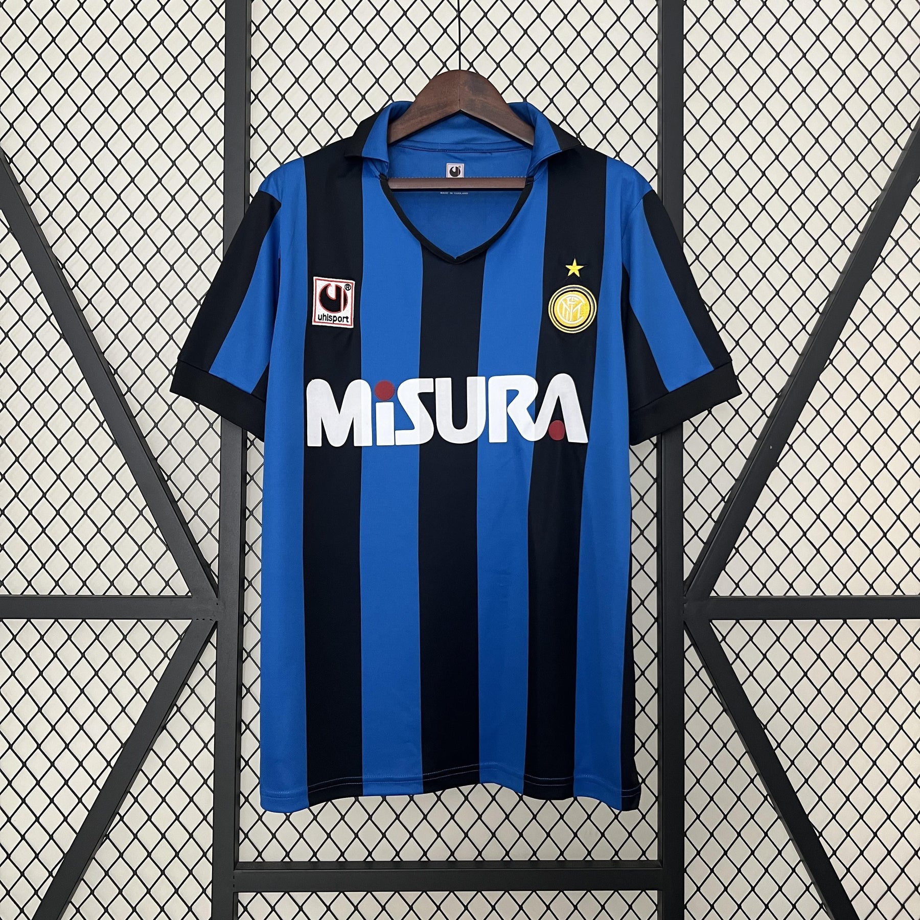 Camisa Inter de Milão Retrô Home 90/91 Torcedor Masculina - Azul e Preta