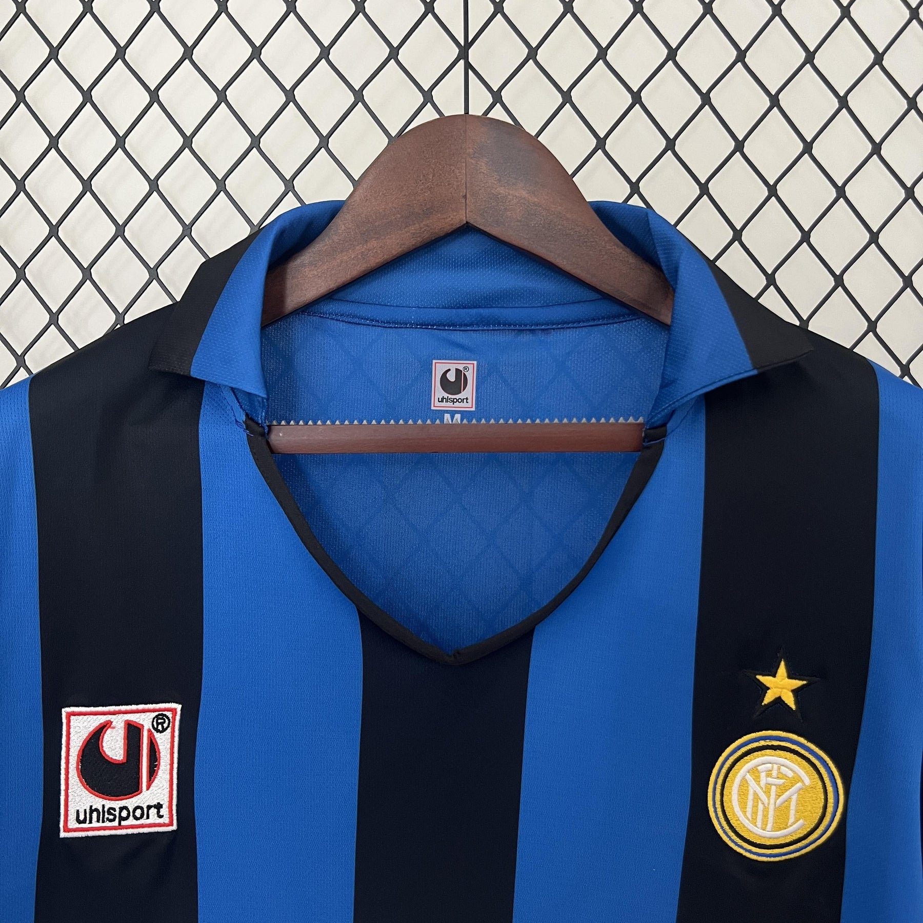 Camisa Inter de Milão Retrô Home 90/91 Torcedor Masculina - Azul e Preta