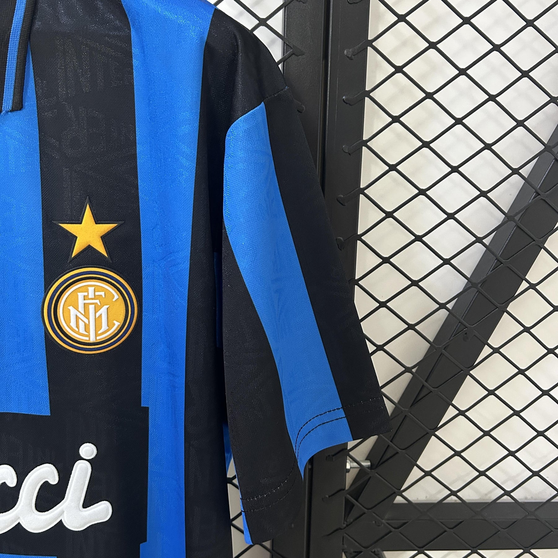 Camisa Inter de Milão Retrô Home 92/94 Torcedor Masculina - Azul e Preta