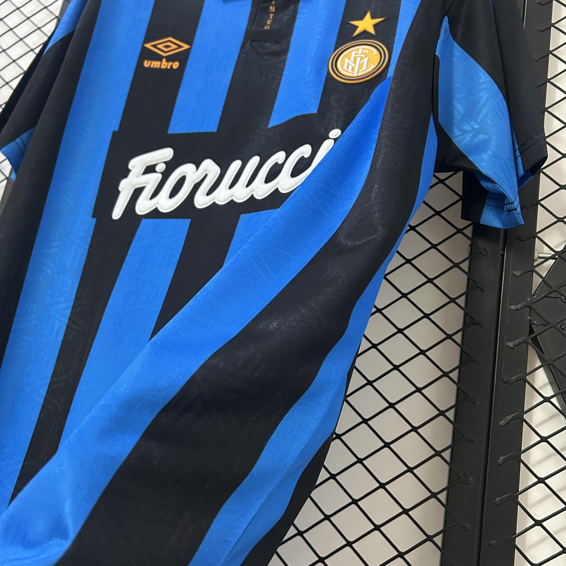 Camisa Inter de Milão Retrô Home 92/94 Torcedor Masculina - Azul e Preta