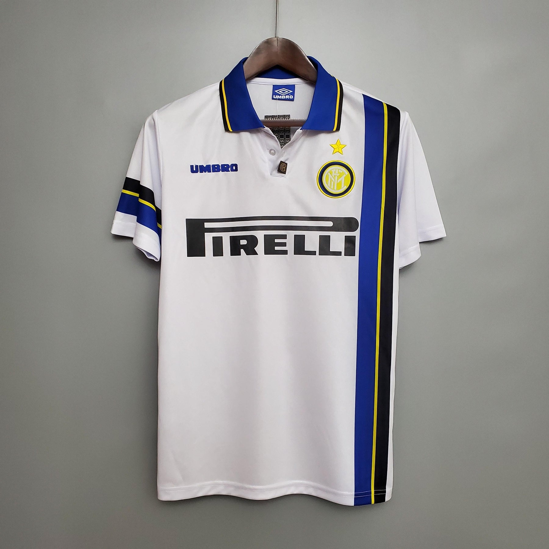Camisa Inter de Milão Retrô Away 97/98 Torcedor Masculina - Branca