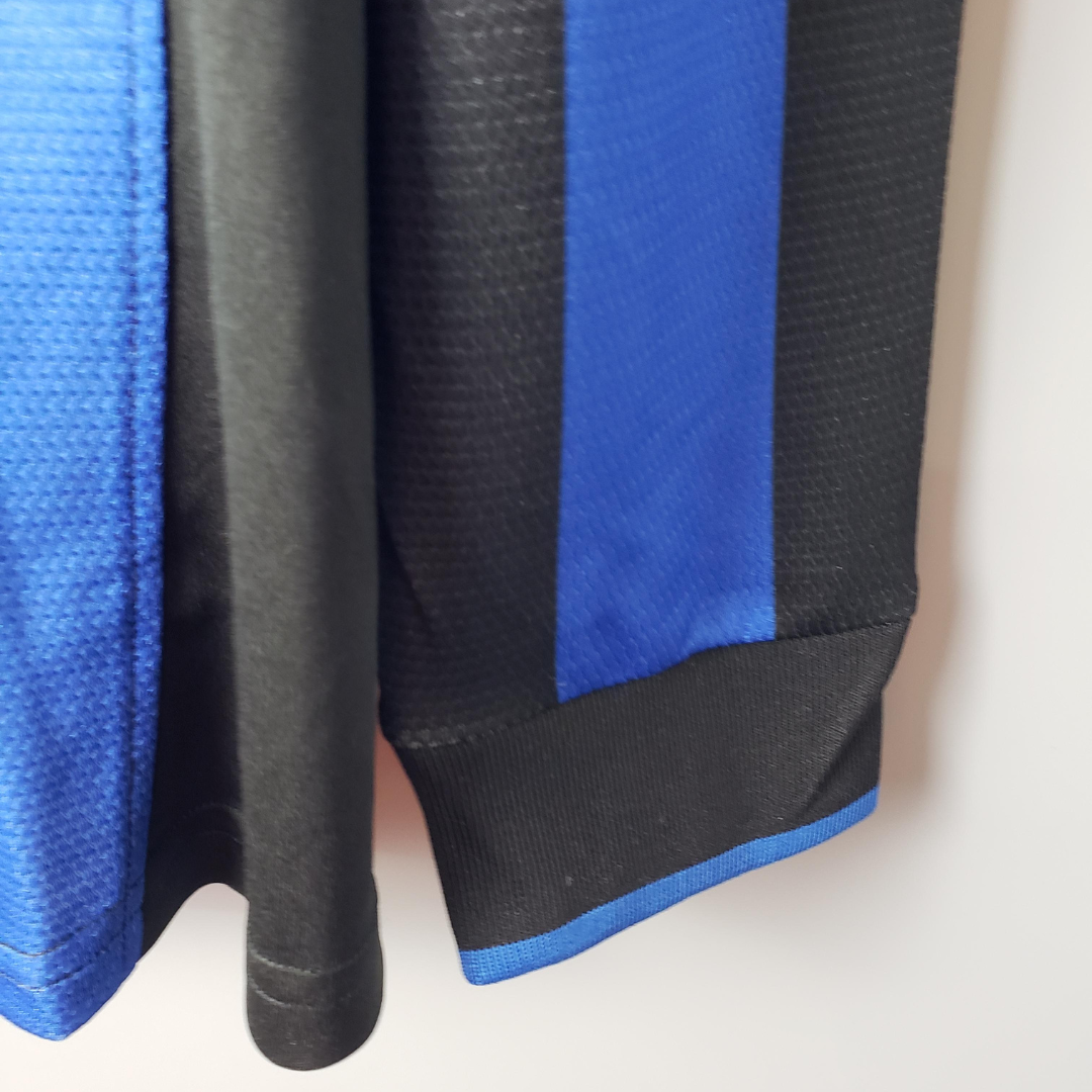 Camisa Manga Longa Inter de Milão Retrô Home 1998 Torcedor Masculina - Azul e Preta