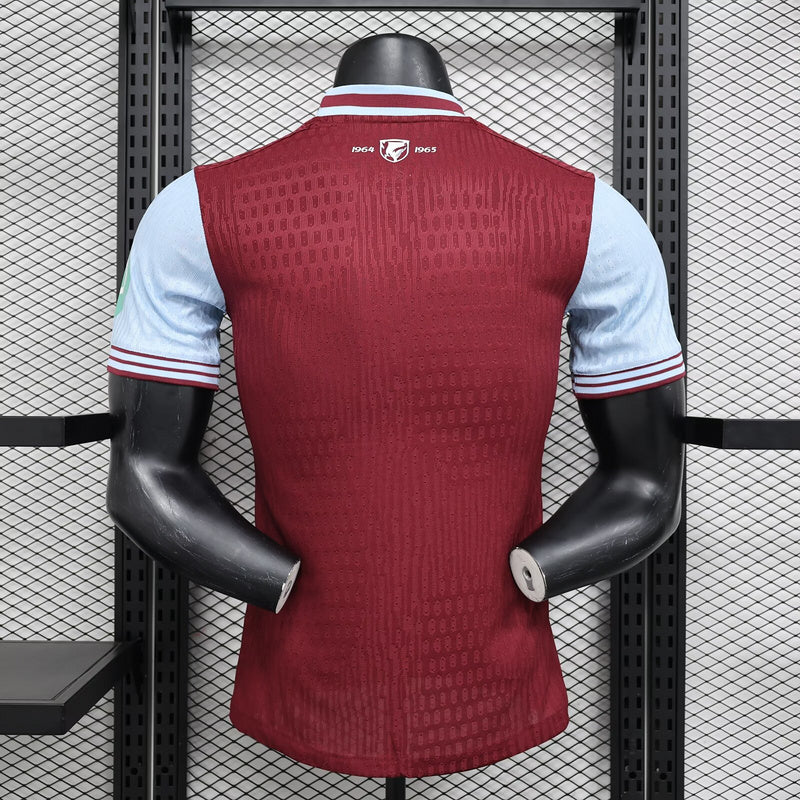 Camisa West Ham Home 24/25 Jogador Masculina - Vinho e Azul