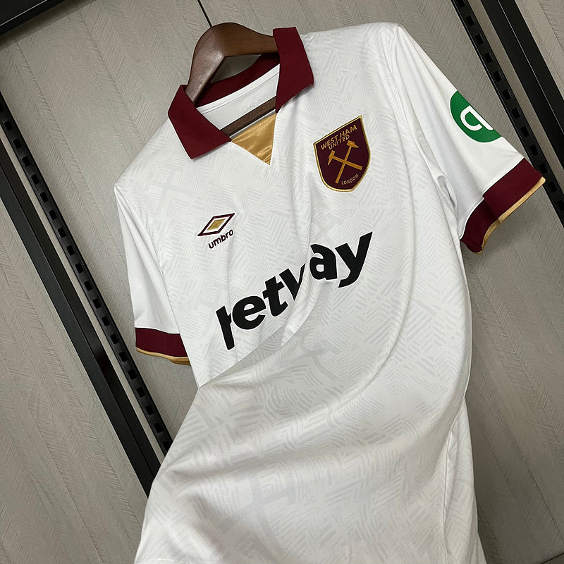 Camisa West Ham Away 24/25 Torcedor Masculina - Branca