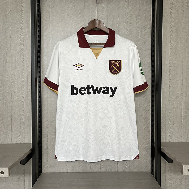 Camisa West Ham Away 24/25 Torcedor Masculina - Branca