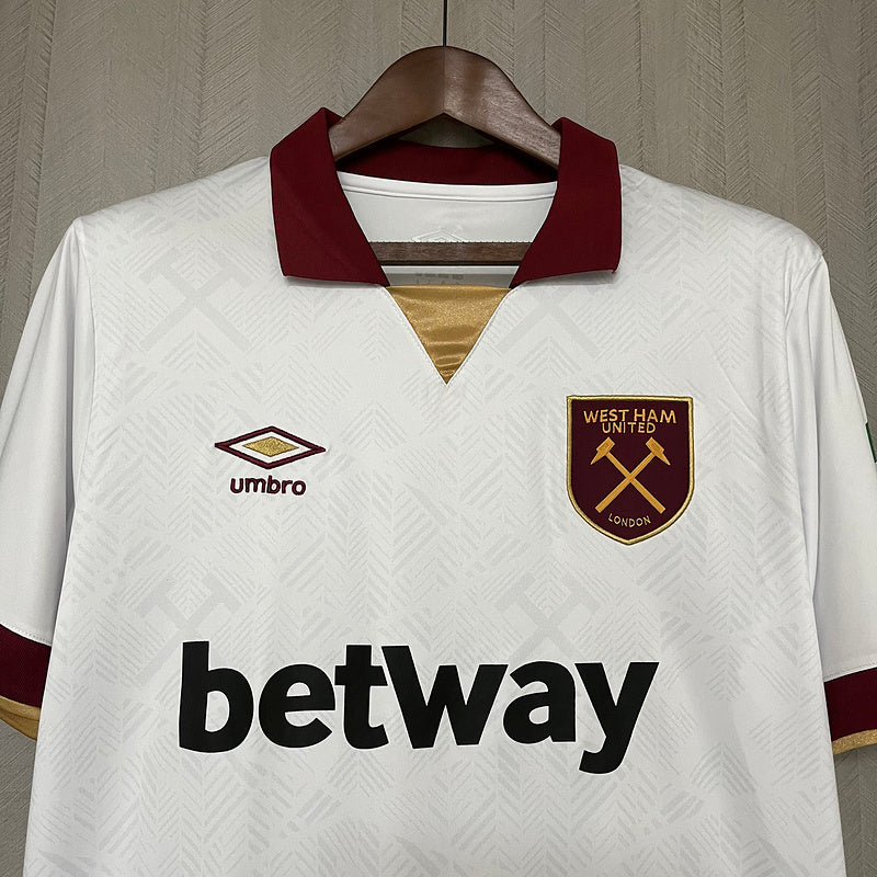Camisa West Ham Away 24/25 Torcedor Masculina - Branca