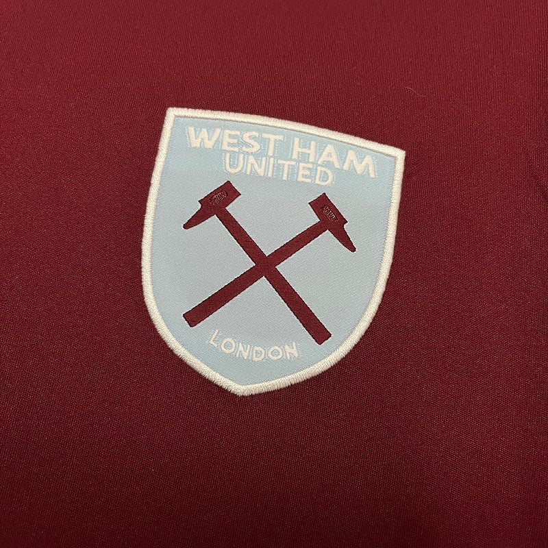 Camisa West Ham Home 24/25 Torcedor Masculina - Vinho e Azul