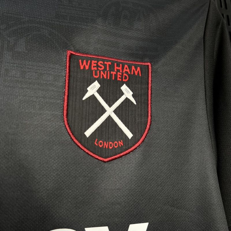 Camisa West Ham Third 24/25 Torcedor Masculina - Preta