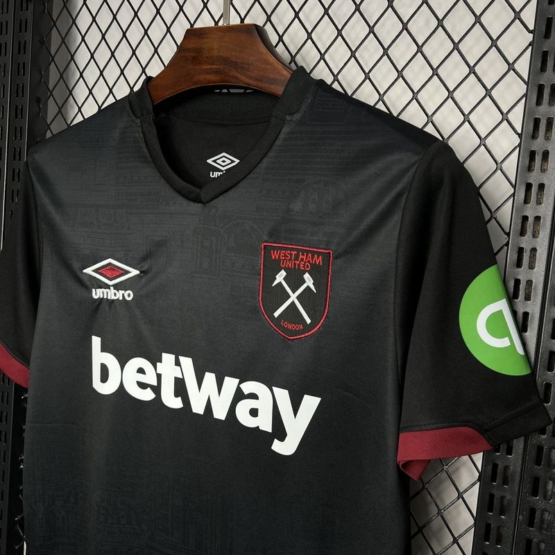 Camisa West Ham Third 24/25 Torcedor Masculina - Preta