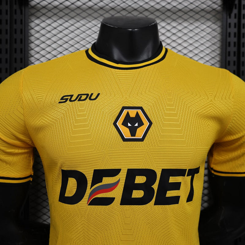 Camisa Wolves Home 24/25 Jogador Masculina - Amarela