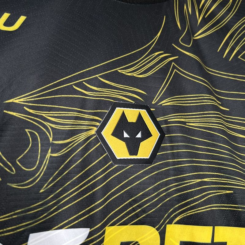 Camisa Wolves Away 24/25 Torcedor Masculina - Preta