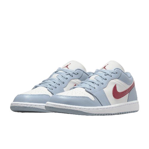 Tênis Air Jordan 1 Low "Blue Grey White Dune Red" Azul / Vermelho
