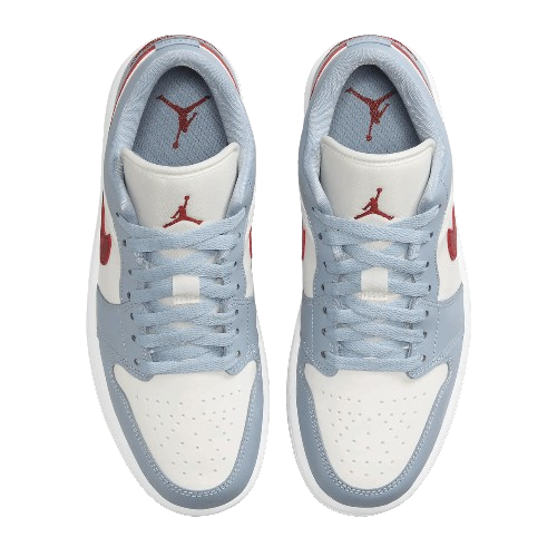 Tênis Air Jordan 1 Low "Blue Grey White Dune Red" Azul / Vermelho