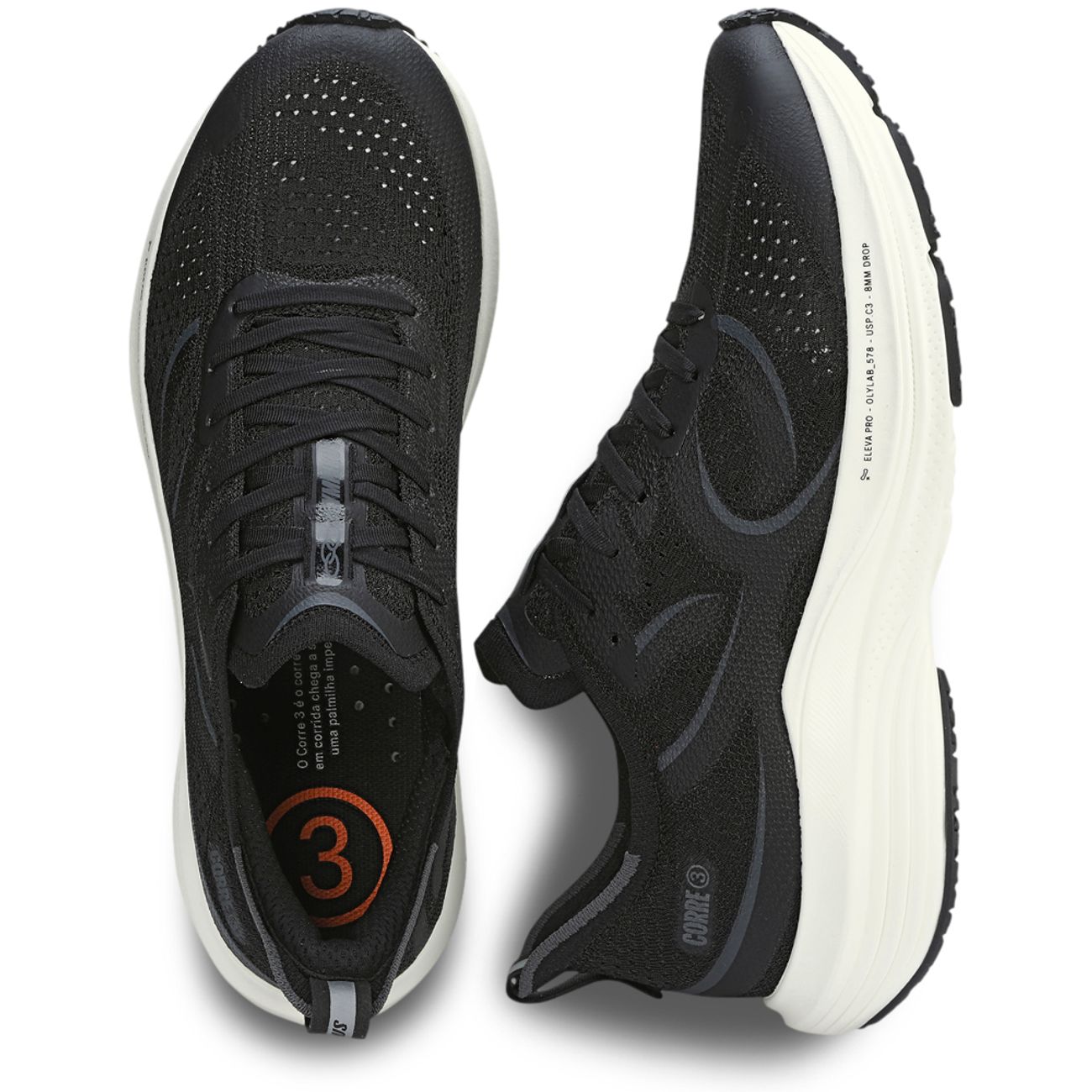 Tênis Olympikus Corre 3 Preto e Branco