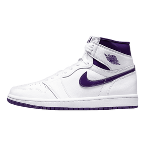 Tênis Air Jordan 1 High "Court Purple (W)" Feminino Branco / Roxo