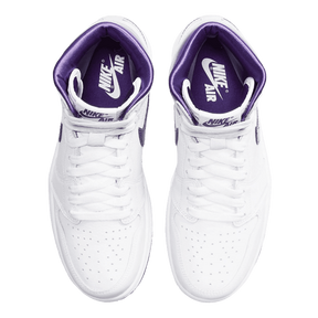 Tênis Air Jordan 1 High "Court Purple (W)" Feminino Branco / Roxo