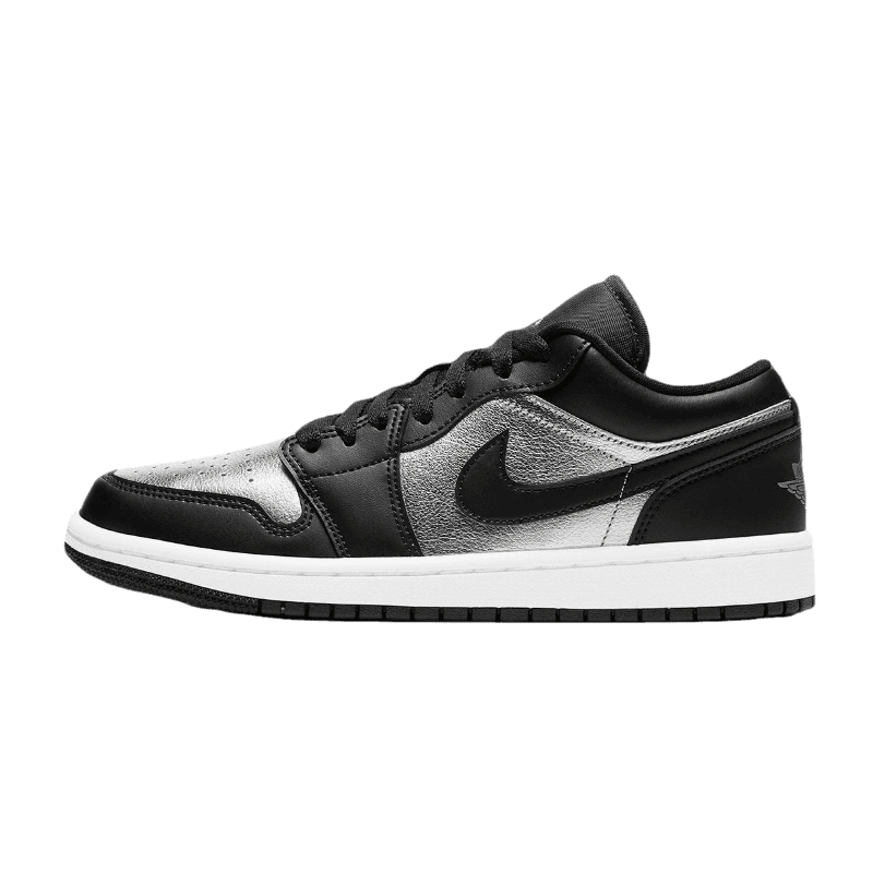 Tênis Air Jordan 1 Low "Black Metallic Silver" Preto / Cinza