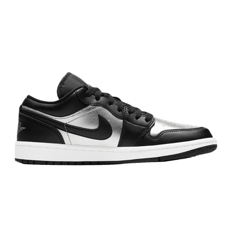 Tênis Air Jordan 1 Low "Black Metallic Silver" Preto / Cinza