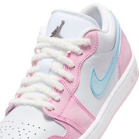 Tênis Air Jordan 1 Low "Paw Print" Rosa / Azul