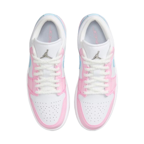 Tênis Air Jordan 1 Low "Paw Print" Rosa / Azul