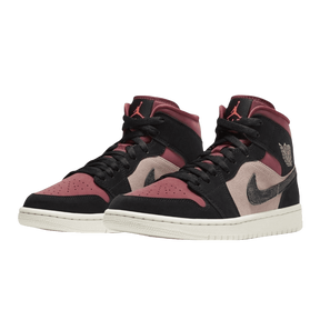 Tênis Air Jordan 1 Mid "Canyon Rust" Feminino Rosa / Preto
