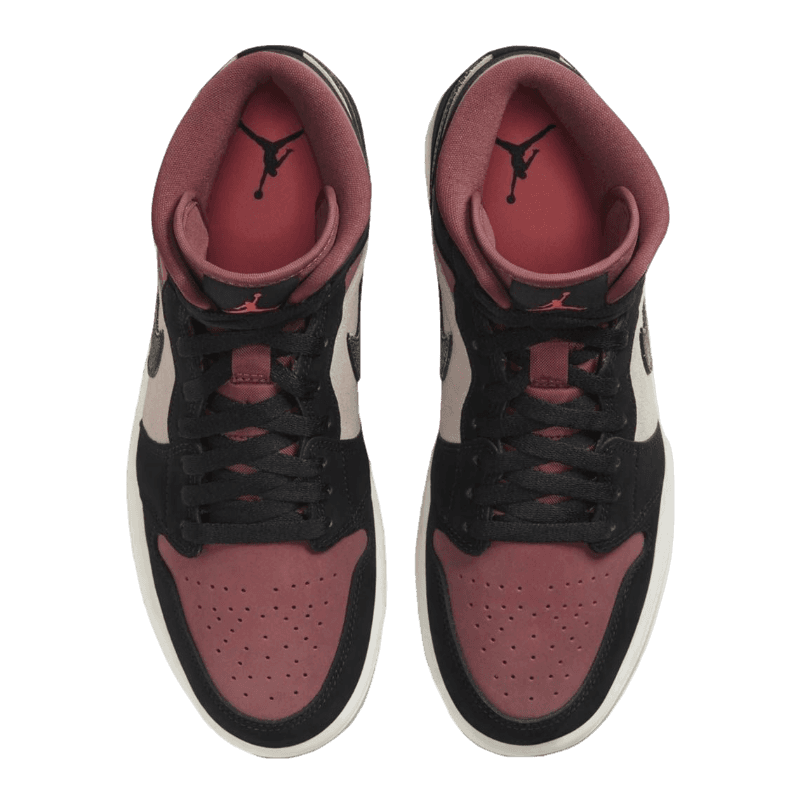 Tênis Air Jordan 1 Mid "Canyon Rust" Feminino Rosa / Preto