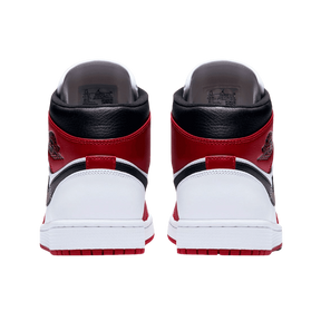 Tênis Air Jordan 1 Mid "Chicago White Heel" Feminino Vermelho / Branco