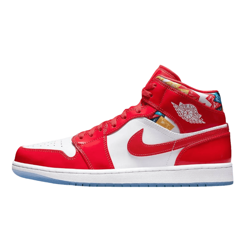 Tênis Air Jordan 1 Mid "Red Patent" Masculino Vermelho