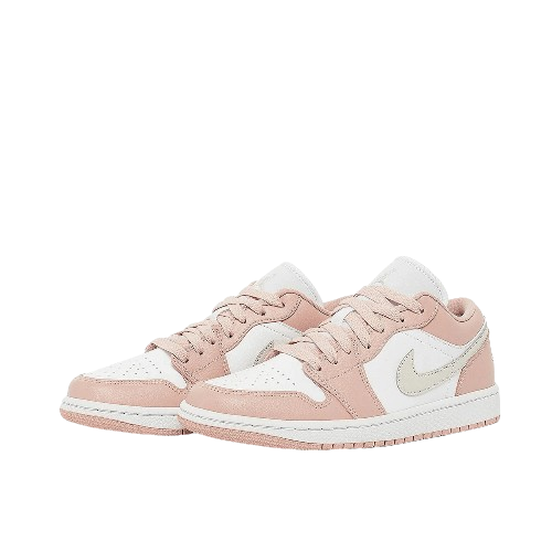 Tênis Air Jordan 1 Low "White Particle Beige Light Bone" Feminino Rosa