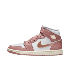 Tênis Air Jordan 1 Mid SE "Red Stardust White" Feminino Rosa