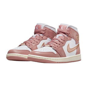 Tênis Air Jordan 1 Mid SE "Red Stardust White" Feminino Rosa