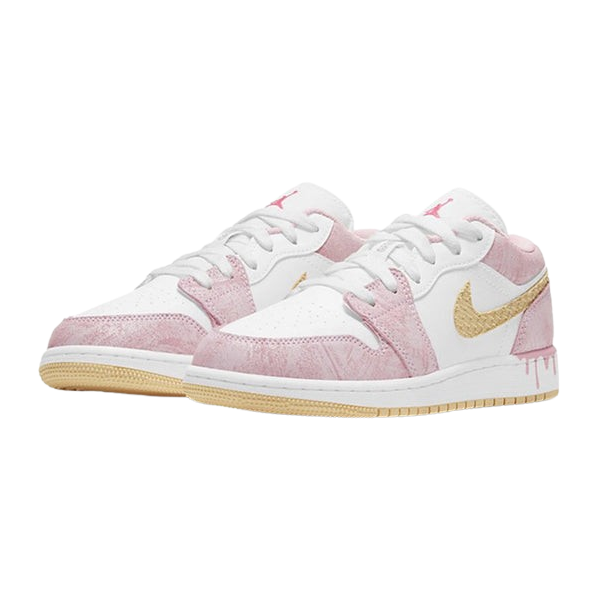 Tênis Air Jordan 1 Low "Paint Drip" Rosa