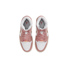 Tênis Air Jordan 1 Mid SE "Red Stardust White" Feminino Rosa