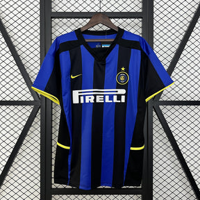 Camisa Inter de Milão Retrô Home 02/03 Torcedor Masculina - Azul e Preta