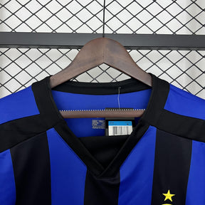 Camisa Inter de Milão Retrô Home 02/03 Torcedor Masculina - Azul e Preta