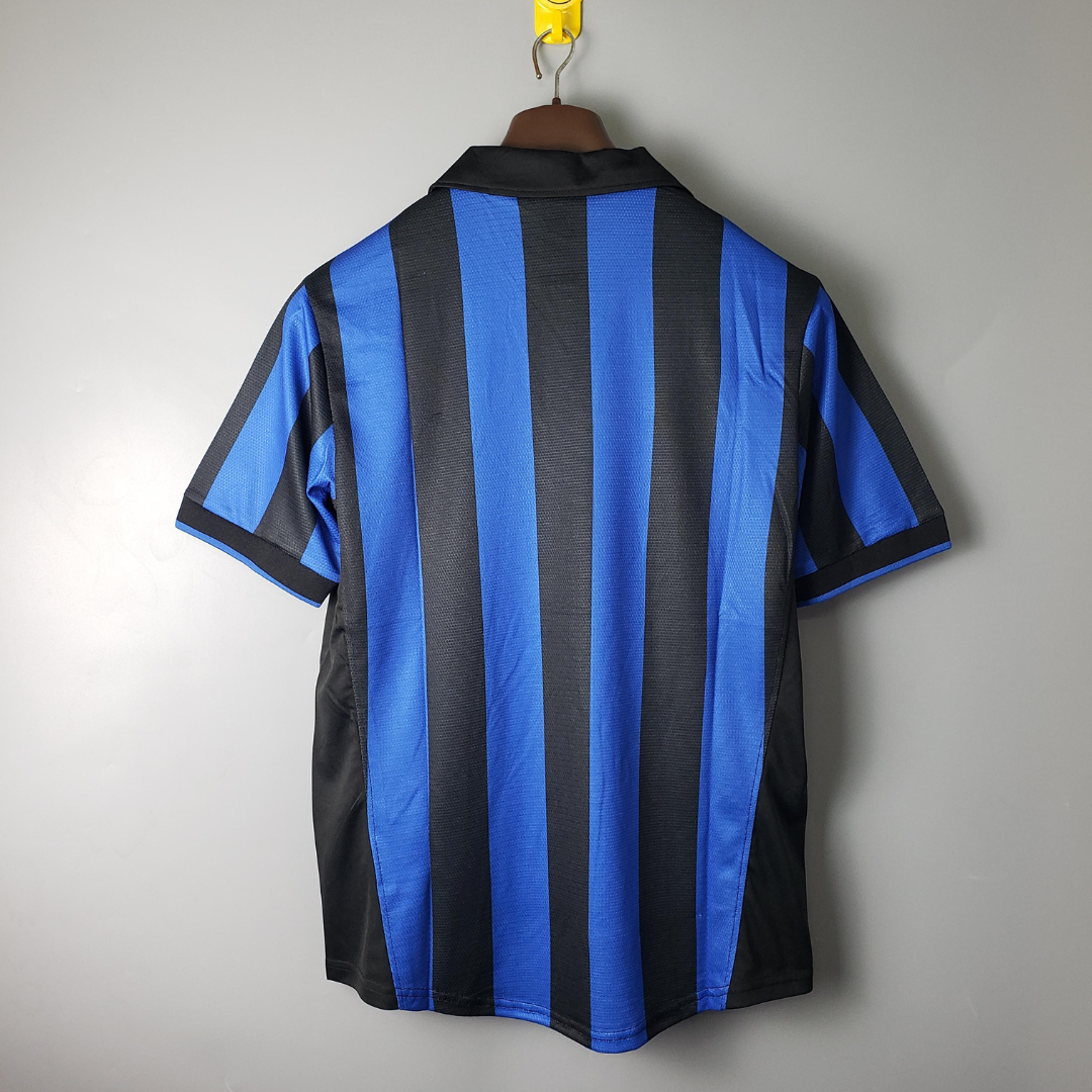 Camisa Inter de Milão Retrô Home 1998 Torcedor Masculina - Azul e Preta