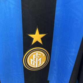 Camisa Inter de Milão Retrô Home 92/94 Torcedor Masculina - Azul e Preta