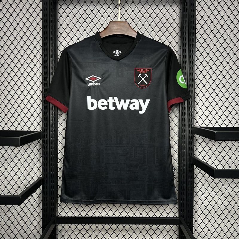 Camisa West Ham Third 24/25 Torcedor Masculina - Preta