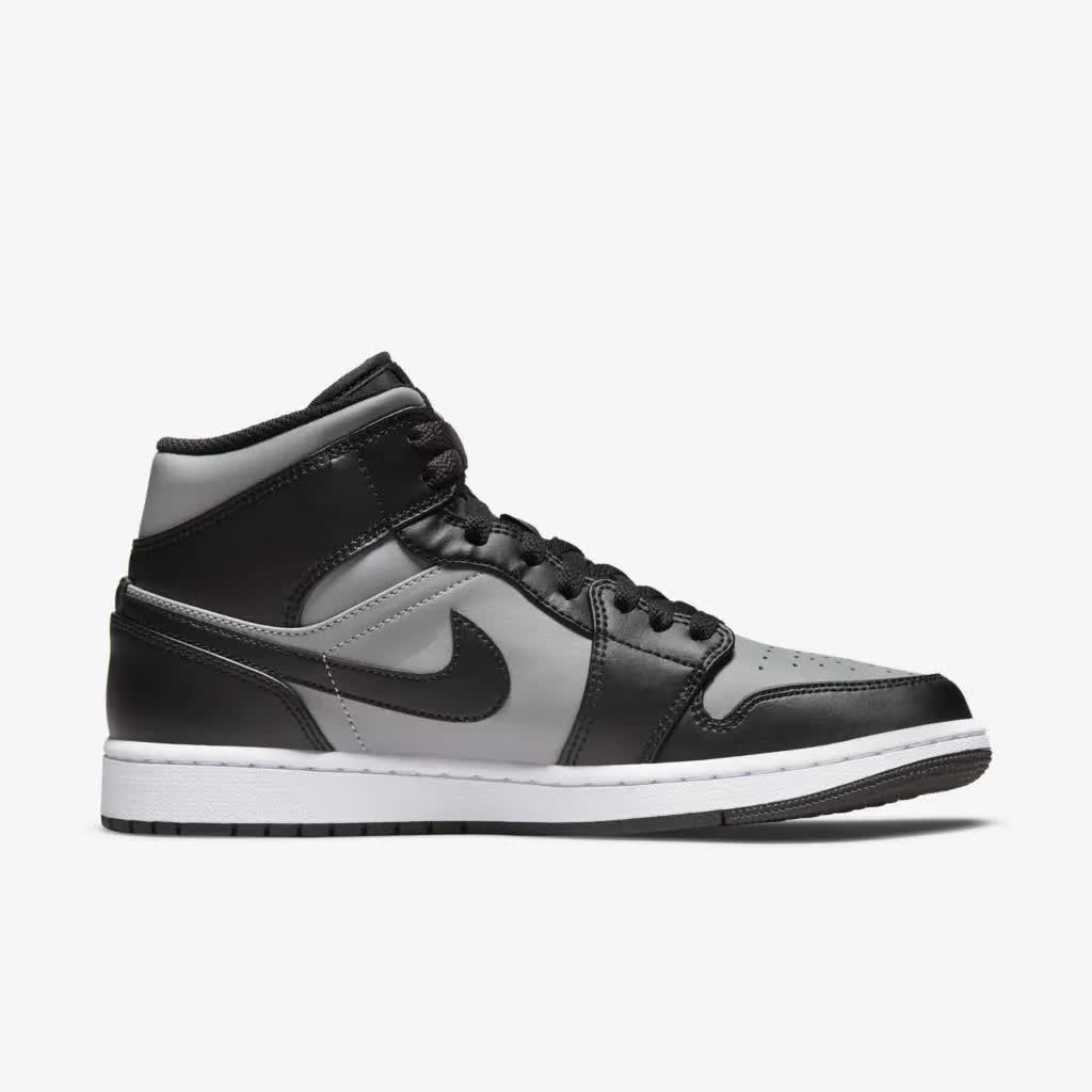 Tênis Air Jordan 1 Mid "Shadow Red" Preto / Cinza